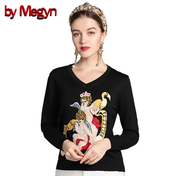 2019 свитер женский fall women sweater pullover knitted sweaters women long sleeve v-neck angel appliques wool sweater loose cut
2019 свитер женский fall women sweater pullover knitted sweaters women long sleeve v-neck angel appliques wool sweater loose cut