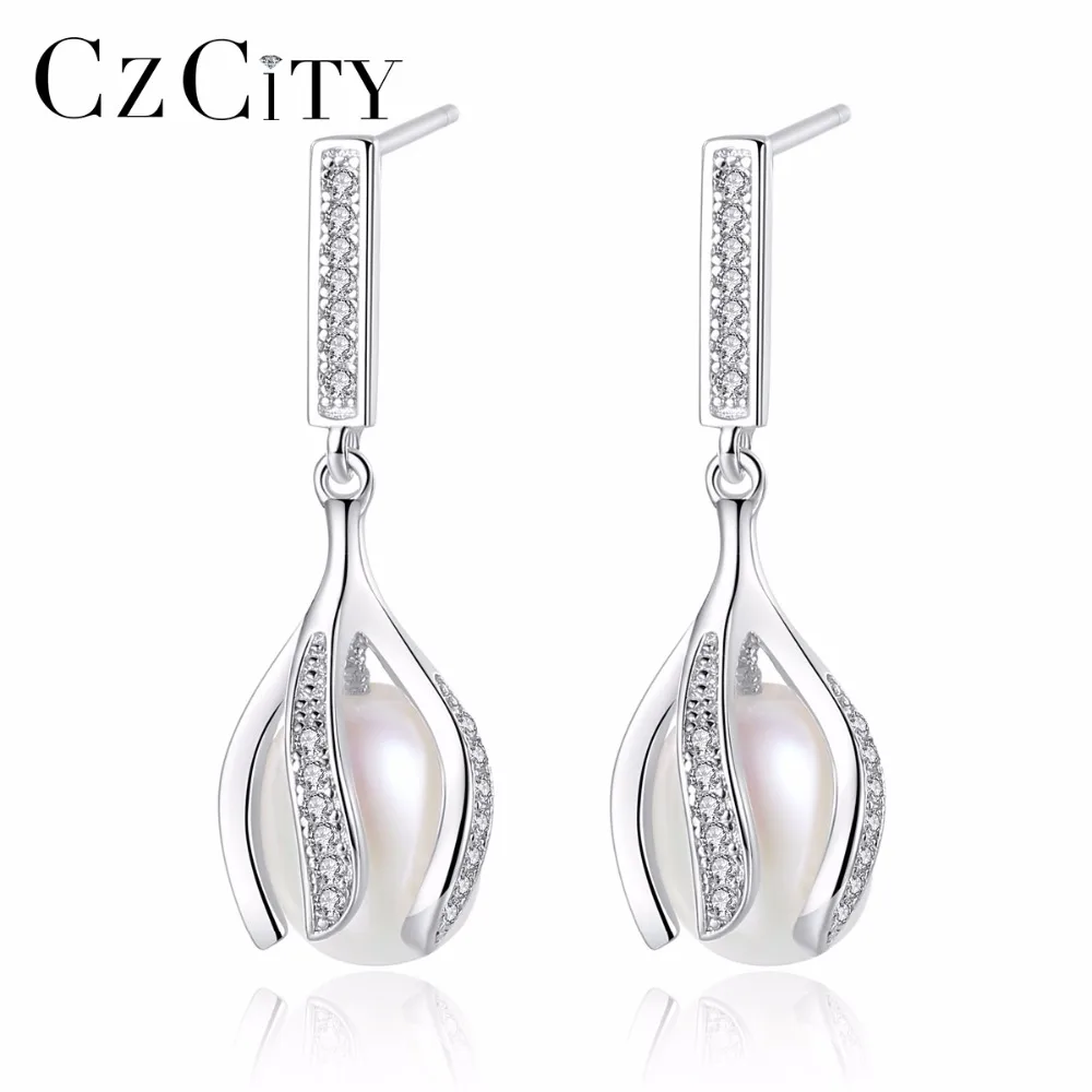 CZCITY Women Pearl Earrings Genuine Sterling Silver 925 AAA Tiny CZ Crystal Inlayed Necklace 7-8mm Natural Pearl Bride Jewelry
CZCITY Women Pearl Earrings Genuine Sterling Silver 925 AAA Tiny CZ Crystal Inlayed Necklace 7-8mm Natural Pearl Bride Jewelry