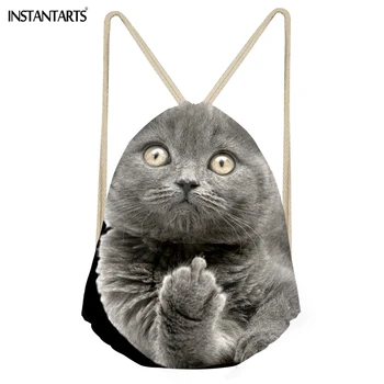 INSTANTARTS Fashion Girls Boys Drawstrings Bags Kawaii 3D Middle Finger Cat Print Storage Backpacks Students Children Beach Bags
INSTANTARTS Fashion Girls Boys Drawstrings Bags Kawaii 3D Middle Finger Cat Print Storage Backpacks Students Children Beach Bags