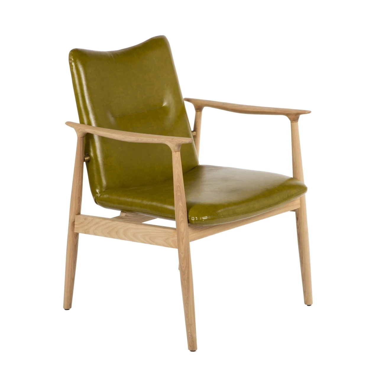 Abelard Arm Chair - Green/Wood