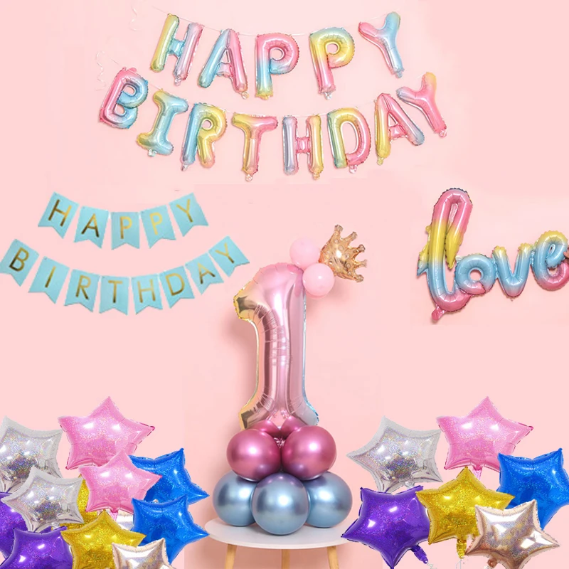 1st Happy Birthday Balloon DIY Baby Girls Party Supplies 32/18 inch Decoration Pink Number Birthday Balloons Children Gift
1st Happy Birthday Balloon DIY Baby Girls Party Supplies 32/18 inch Decoration Pink Number Birthday Balloons Children Gift