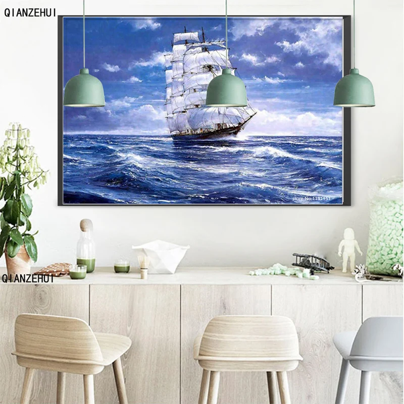 DIY Rhinestone plastic crafts painting diamond Sea sailboat Square diamond painting cross stitch full diamond embroidery
DIY Rhinestone plastic crafts painting diamond Sea sailboat Square diamond painting cross stitch full diamond embroidery