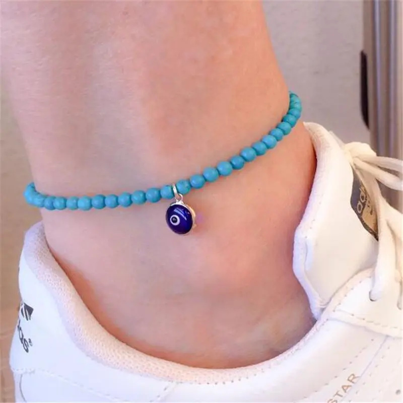 Cute Blue Devil Eye Anklets Bracelets Chic Natural Stone Beads Black Rope Gold Color Anklets For Female Party Gift Boho Jewelry
Cute Blue Devil Eye Anklets Bracelets Chic Natural Stone Beads Black Rope Gold Color Anklets For Female Party Gift Boho Jewelry