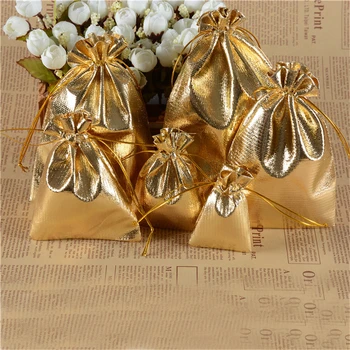50Pcs/Lot Gold/Silver Metallic Foil Organza Pouches Drawstring Bag Wedding Favors And Gifts Box Jewelry Boxes And Packaging
50Pcs/Lot Gold/Silver Metallic Foil Organza Pouches Drawstring Bag Wedding Favors And Gifts Box Jewelry Boxes And Packaging