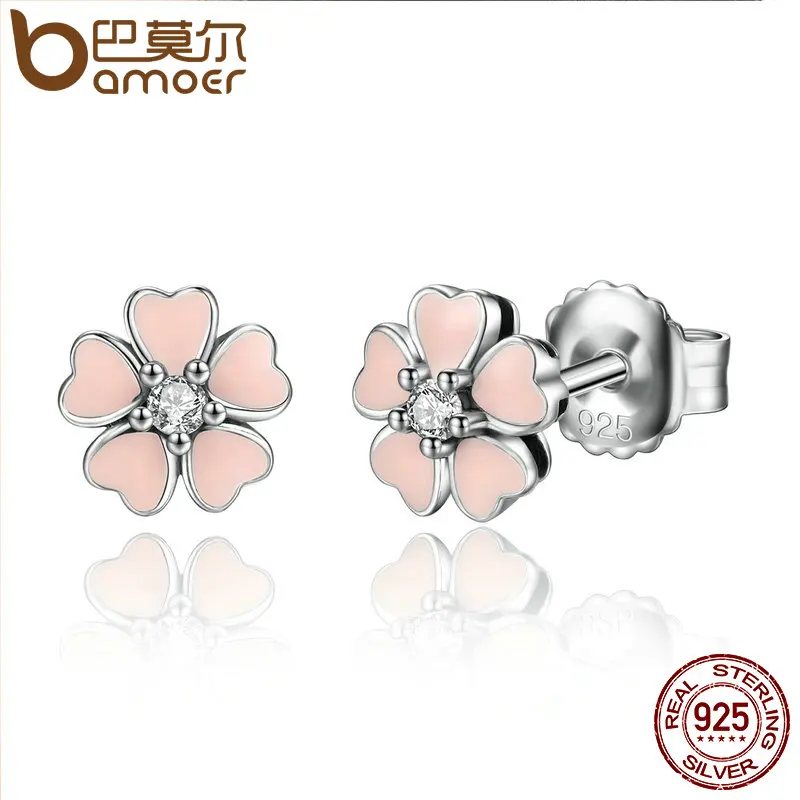 BAMOER 925 Sterling Silver Pink Heart Flower Female Stud Earrings Women Fashion Jewelry Friendship New Year Gift SCE028-1L
BAMOER 925 Sterling Silver Pink Heart Flower Female Stud Earrings Women Fashion Jewelry Friendship New Year Gift SCE028-1L