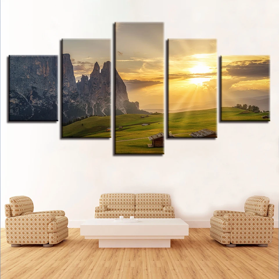 Modern Decor For Living Room Printed 5 Pieces Mountain Sunshine Natural Scenery Painting Modular Canvas Pictures Poster Wall Art
Modern Decor For Living Room Printed 5 Pieces Mountain Sunshine Natural Scenery Painting Modular Canvas Pictures Poster Wall Art