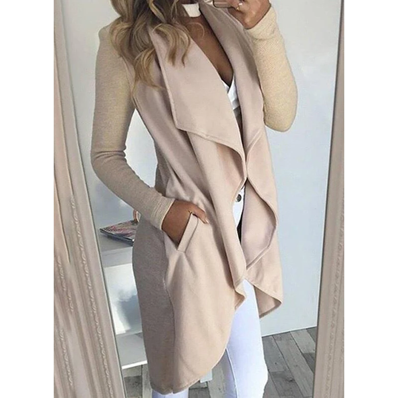 Autumn Solid Slim Cardigan Outerwear Women Trench Open Stitch Solid Color Long Sleeve V Neck Casual Big Lapel Trenchcoat
Autumn Solid Slim Cardigan Outerwear Women Trench Open Stitch Solid Color Long Sleeve V Neck Casual Big Lapel Trenchcoat