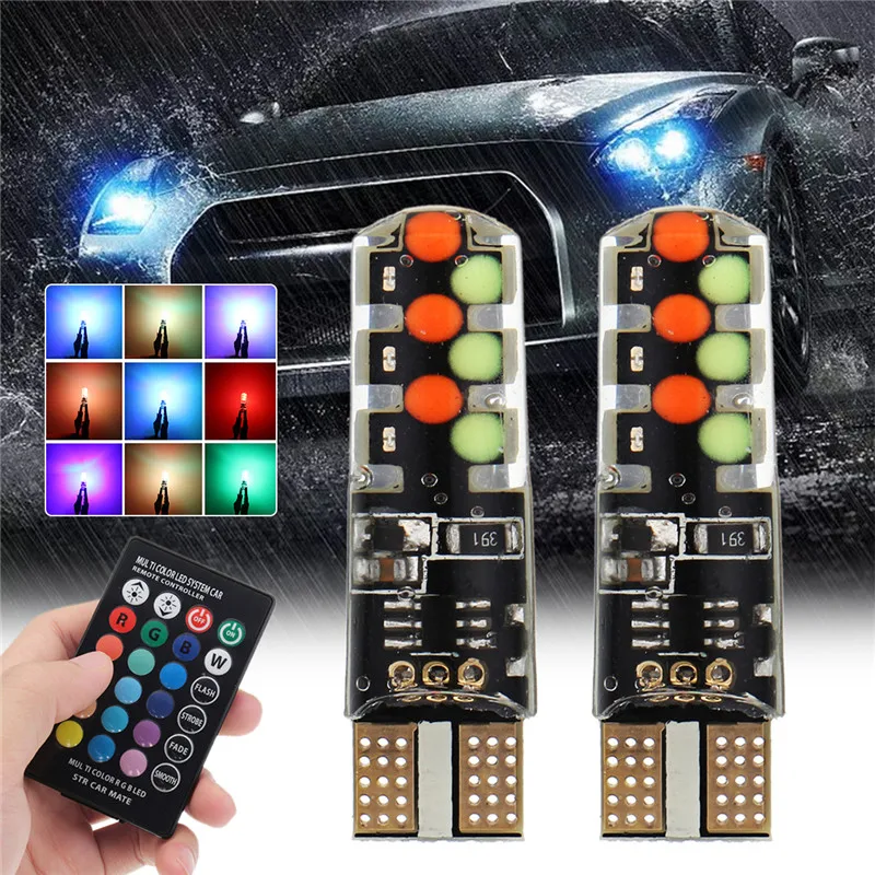 1 Pair T10 RGB LED Car Wedge Side Marker Lights Flashing Lamps Kit with Remote Controller RGB Clearance light
1 Pair T10 RGB LED Car Wedge Side Marker Lights Flashing Lamps Kit with Remote Controller RGB Clearance light