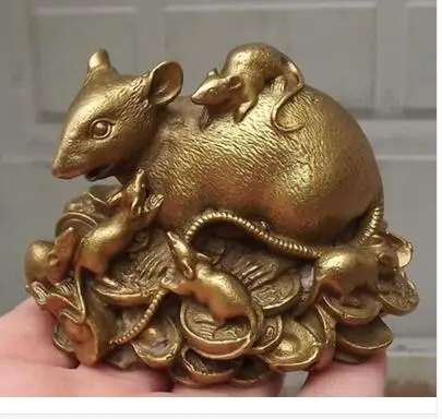 Pure copper metal sculpture Statue Decoration Crafts Brass old china handwork Chinese mouse Statue Figurine Rat Mouse 3.3" L
Pure copper metal sculpture Statue Decoration Crafts Brass old china handwork Chinese mouse Statue Figurine Rat Mouse 3.3" L