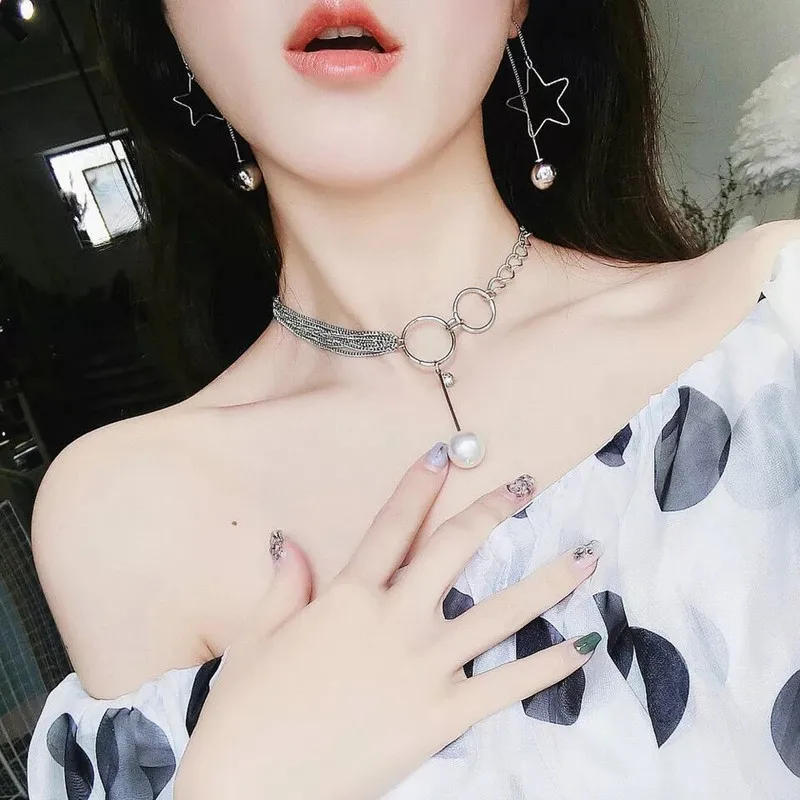 2019 south Korean version popular simple personality libra style chain pearl necklace size metal collarbone chain choker
2019 south Korean version popular simple personality libra style chain pearl necklace size metal collarbone chain choker