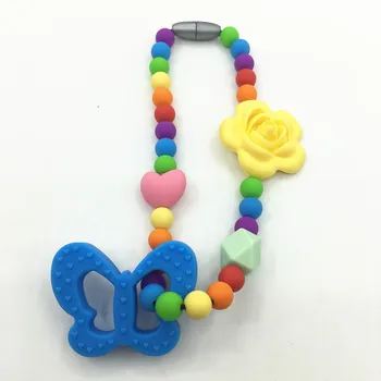 Silicone Teething beads Necklace For Kids butterfly Teether Pendant Necklace Food Grade Baby Carrier Accessory Teething Toy-
Silicone Teething beads Necklace For Kids butterfly Teether Pendant Necklace Food Grade Baby Carrier Accessory Teething Toy-