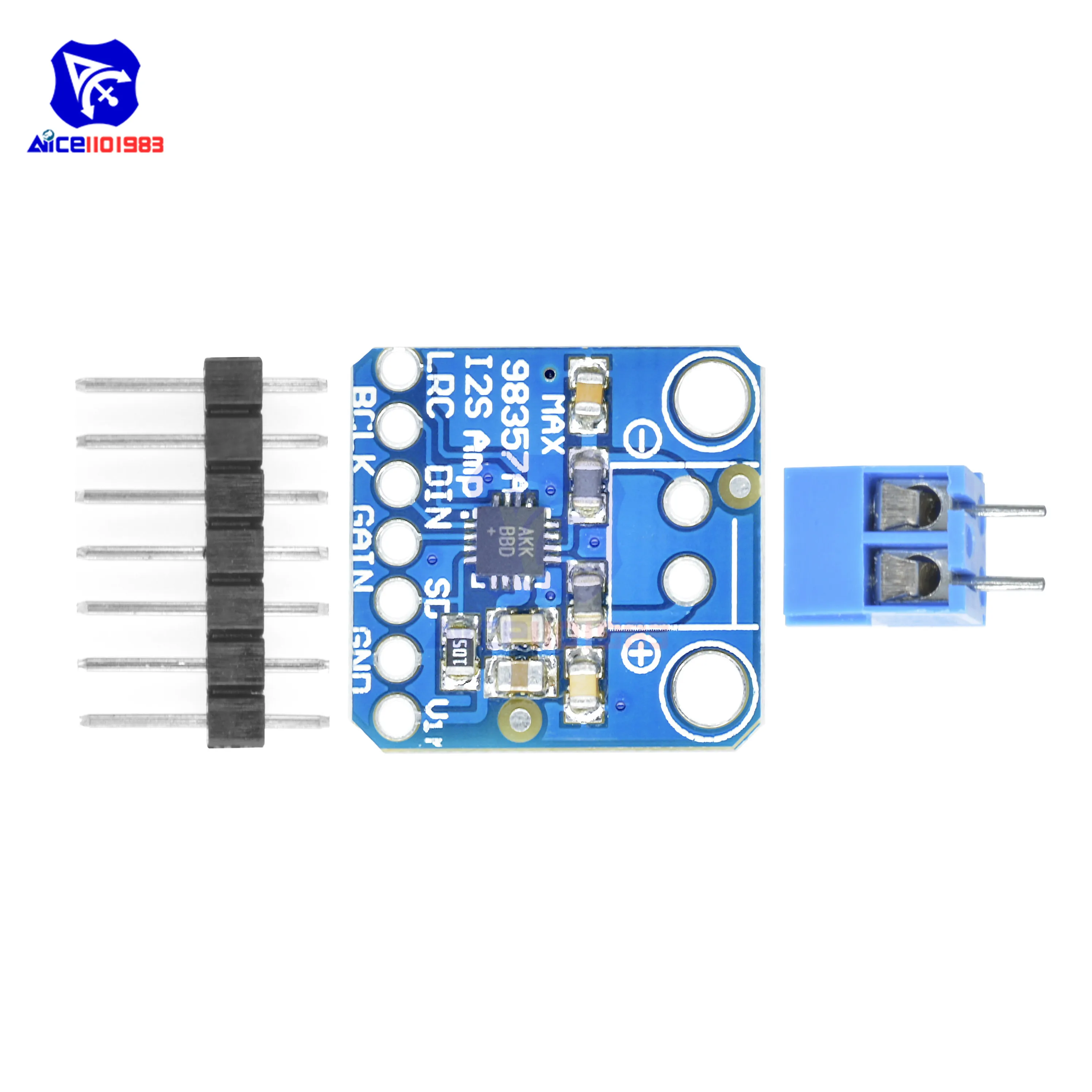 MAX98357 I2S 3W Class D Amplifier Breakout Interface Decoder Module Filterless Audio Board for Raspberry Pi with Pin
MAX98357 I2S 3W Class D Amplifier Breakout Interface Decoder Module Filterless Audio Board for Raspberry Pi with Pin