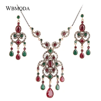 2 Pcs/lot High Quality Turkish Bridal Jewelry Sets Antique Gold Color Crystal Pendant Tassel Earrings Necklace For Women
2 Pcs/lot High Quality Turkish Bridal Jewelry Sets Antique Gold Color Crystal Pendant Tassel Earrings Necklace For Women