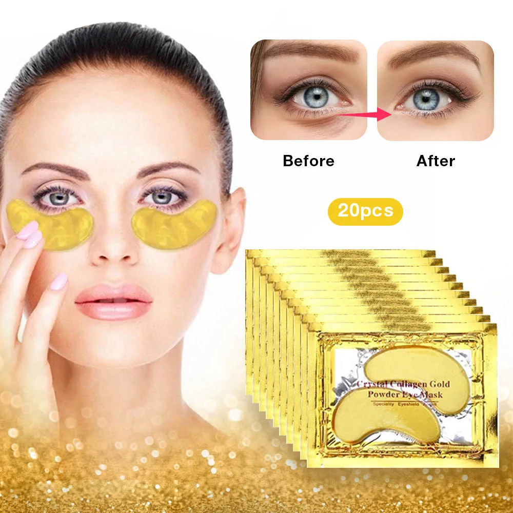 20pcs=10Pairs 24K Gold Crystal Collagen Eye Mask Anti Aging/Dark Circles/Puffiness/Wrinkles Moisturizing Eye Masks Gel Eye Pads
20pcs=10Pairs 24K Gold Crystal Collagen Eye Mask Anti Aging/Dark Circles/Puffiness/Wrinkles Moisturizing Eye Masks Gel Eye Pads
