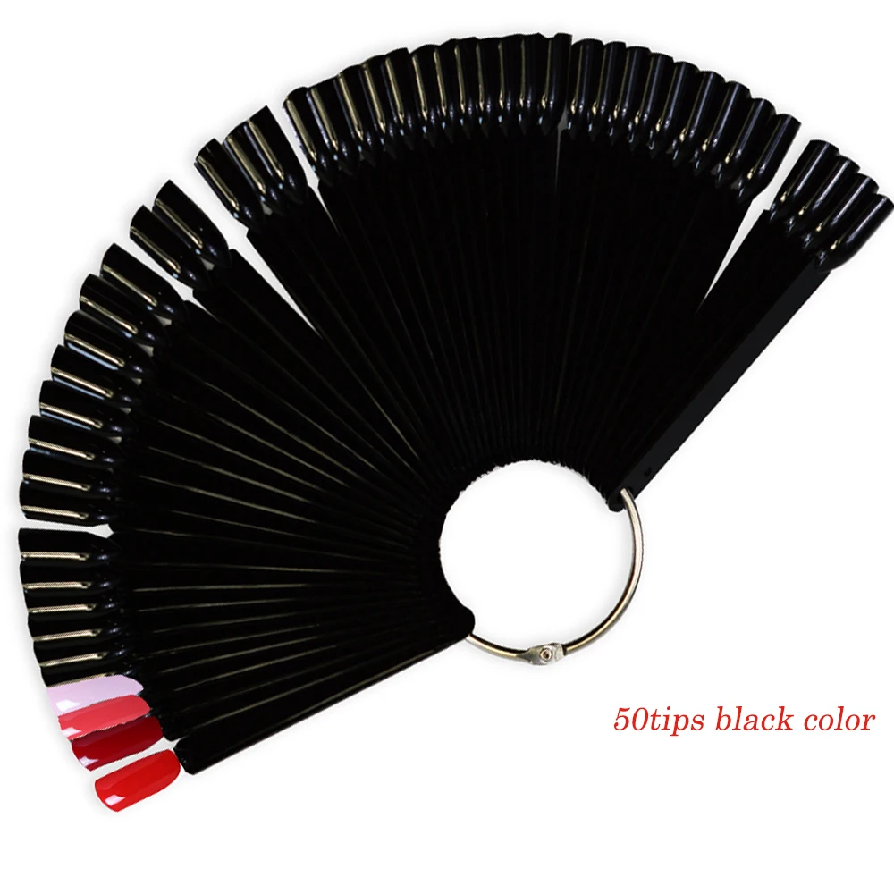 50tips New Black Colors Fan Board False Nail Art Tips Display Practice UV Gel/Polish/Rhinestones/Glitter Powder Tool ND293
50tips New Black Colors Fan Board False Nail Art Tips Display Practice UV Gel/Polish/Rhinestones/Glitter Powder Tool ND293