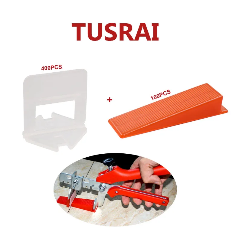 500pcs Tile Leveling System Kit 2mm 3/32" Ceramic Floor Leveling Spacers Clips 400pcs + Wedges 100pcs TUSRAI
500pcs Tile Leveling System Kit 2mm 3/32" Ceramic Floor Leveling Spacers Clips 400pcs + Wedges 100pcs TUSRAI