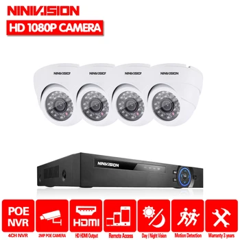 NINIVISION 4CH CCTV NVR System POE NVR 1080P Video Output 4PCS 2.0 MP 1920*1080 Dome White CCTV POE IP camera Security System
NINIVISION 4CH CCTV NVR System POE NVR 1080P Video Output 4PCS 2.0 MP 1920*1080 Dome White CCTV POE IP camera Security System