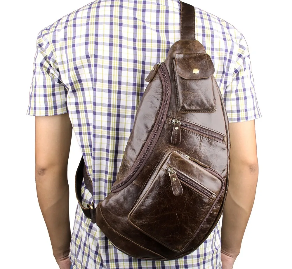 Men Genuine Leather Vintage Sling Pack Chest Bag Cowhide Day Pack Travel Cross Body Messenger Shoulder Bag
Men Genuine Leather Vintage Sling Pack Chest Bag Cowhide Day Pack Travel Cross Body Messenger Shoulder Bag
