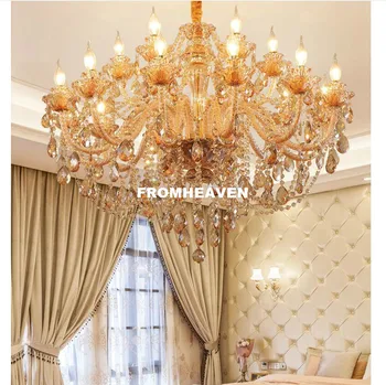 

Modern Golden K9 Crystal Chandelier Lustre Crystal Chandeliers E14 LED Light Lustres De Cristal Chandelier LED Villa Amber Lamp