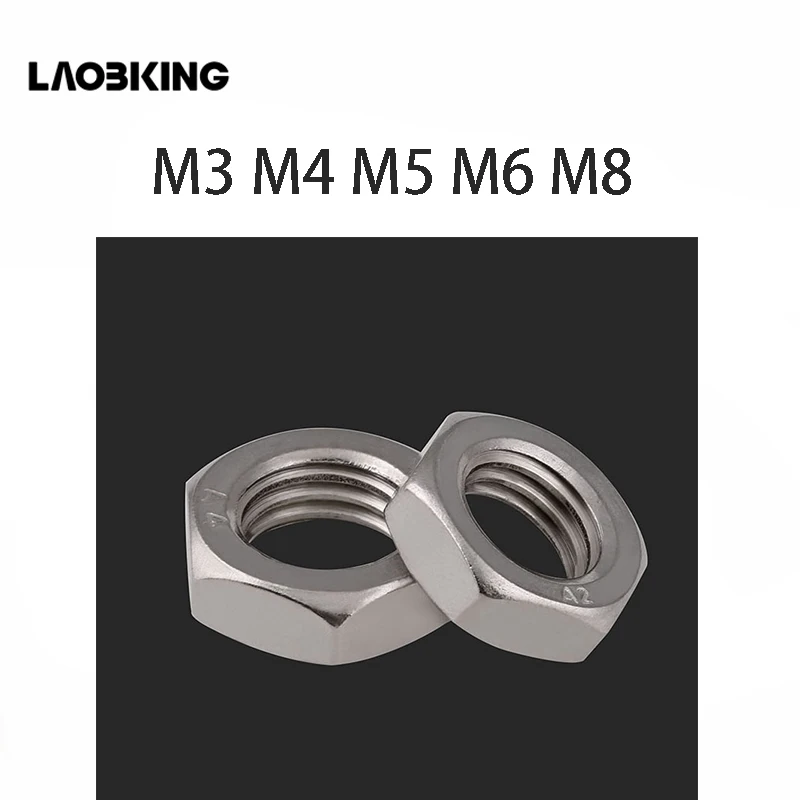 50Pcs DIN439 GB6172 M3 M4 M5 M6 M8 304 Stainless Steel Hexagonal Nut Thin Hex Nuts
50Pcs DIN439 GB6172 M3 M4 M5 M6 M8 304 Stainless Steel Hexagonal Nut Thin Hex Nuts
