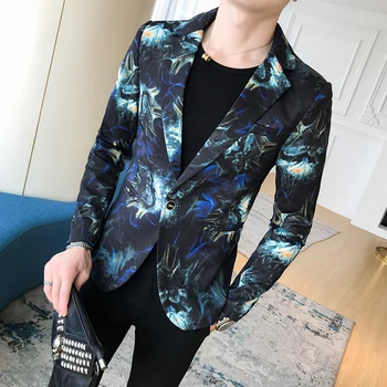 Fancy Casual Mens Blazer Jackets Slim Fit Floral Print Suit Coat Male One Button Active Young Outwear New Fashion Blazer Men
Fancy Casual Mens Blazer Jackets Slim Fit Floral Print Suit Coat Male One Button Active Young Outwear New Fashion Blazer Men