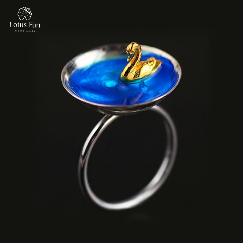 Lotus Fun Real 925 Sterling Silver Ring Creative Handmade Designer Punk Swan in the Blue Lake Adjustable Lady Band Fine Jewelry
Lotus Fun Real 925 Sterling Silver Ring Creative Handmade Designer Punk Swan in the Blue Lake Adjustable Lady Band Fine Jewelry