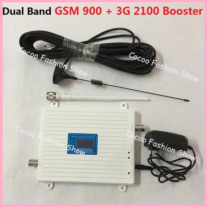 LCD Display GSM 900Mhz W-CDMA UMTS 2100MHz Dual Band Cell Phone Signal Booster 2G 3G Signal Repeater with Antenna / Full Set
LCD Display GSM 900Mhz W-CDMA UMTS 2100MHz Dual Band Cell Phone Signal Booster 2G 3G Signal Repeater with Antenna / Full Set