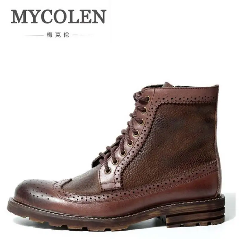 MYCOLEN New Handmade Leather Men Boots Designer Lace Up Side Metal Zipper Men Motorcycle Boots Winter Comfortable Ankle Boots
MYCOLEN New Handmade Leather Men Boots Designer Lace Up Side Metal Zipper Men Motorcycle Boots Winter Comfortable Ankle Boots