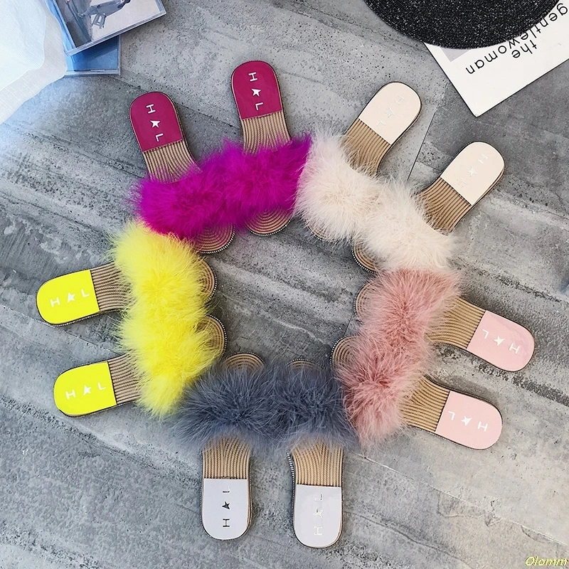 New Summer Women's candy colors feather Slippers Fashion crystal & flax weaving Anti-skid flat sandals Female shiny Slippers
New Summer Women's candy colors feather Slippers Fashion crystal & flax weaving Anti-skid flat sandals Female shiny Slippers