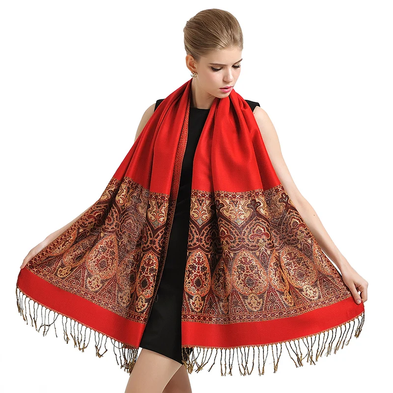 

Brand New Designer Ethical Style women scarf Autumn winter warm Printing scarves for lady shawls and wraps Fringe long bandana