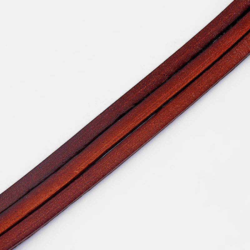 5meter Fashion Jewelry 4*2mm Dark Brown Genuine Leather Flat Cord For DIY Bracelet Findings Accessories | Украшения и аксессуары