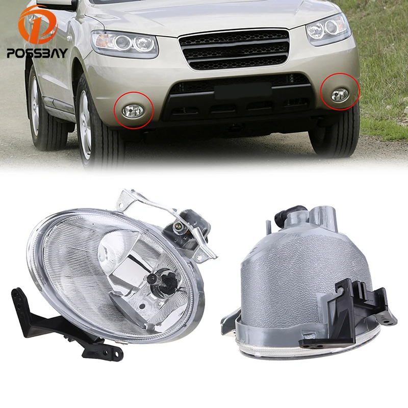 POSSBAY Fog Light Assembly Car Front Fog Lights Lamps Clear Lens for Hyundai Santa Fe (CM) 2007 2008 2009 Pre-facelift
POSSBAY Fog Light Assembly Car Front Fog Lights Lamps Clear Lens for Hyundai Santa Fe (CM) 2007 2008 2009 Pre-facelift