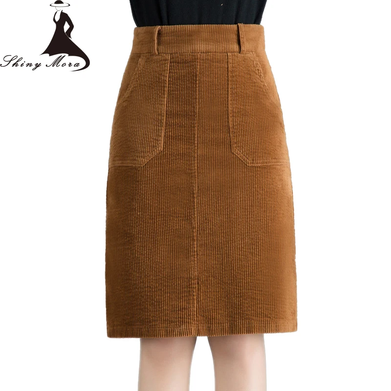 SHINYMORA Spring Corduroy Skirts for Women 2019 High Waist A Line Slim Elegant Skirts Female Pocket Skirt 3 Color Big Size Skirt
SHINYMORA Spring Corduroy Skirts for Women 2019 High Waist A Line Slim Elegant Skirts Female Pocket Skirt 3 Color Big Size Skirt