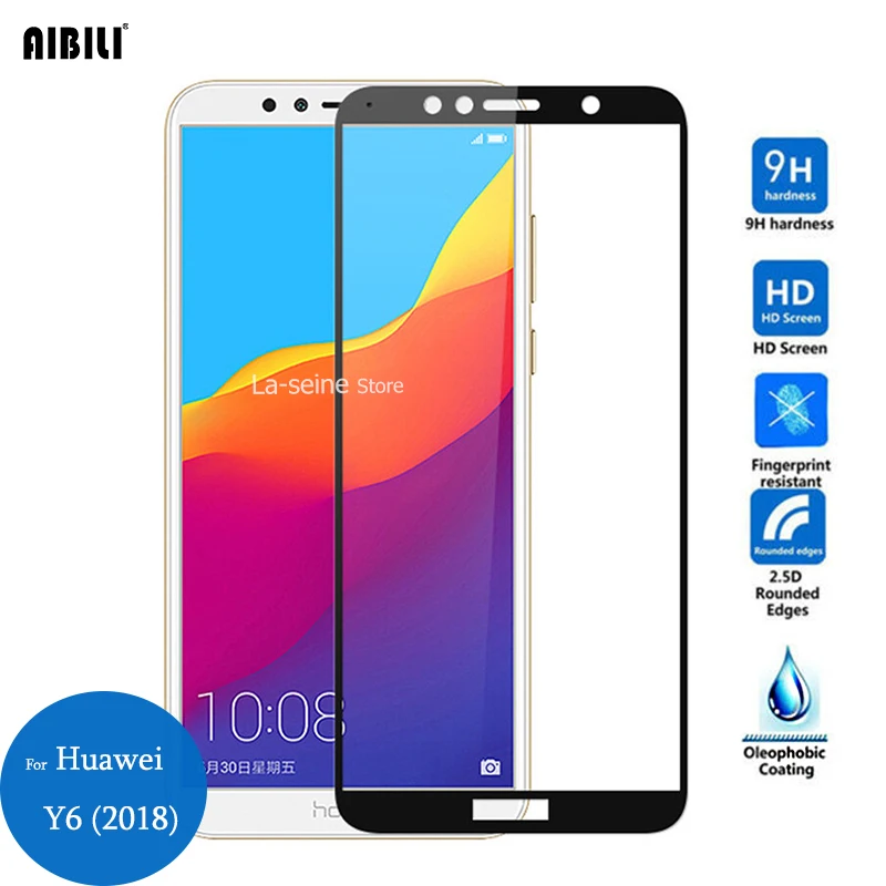 Tempered Glass For Huawei Y6 2018 Full Cover Screen Protector 9H Protective Film On Y 6 ATU-LX3 ATU-L11 ATU-L21 ATU-L22 | Мобильные