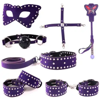 

Flirt Sex Toys for Couples Bdsm Hand Cuffs Leather Erotic Bondage Restraints Slave Mouth Gag Whips Gay Fetish Mask Ankle Cuffs