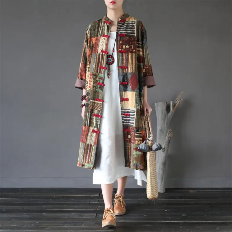 SCUWLINEN 2019 Spring Autumn Trench Coat Chinese Style Stand Collar Plate Buttons Outerwear Long Plus Size Feminine Coat X01703
SCUWLINEN 2019 Spring Autumn Trench Coat Chinese Style Stand Collar Plate Buttons Outerwear Long Plus Size Feminine Coat X01703