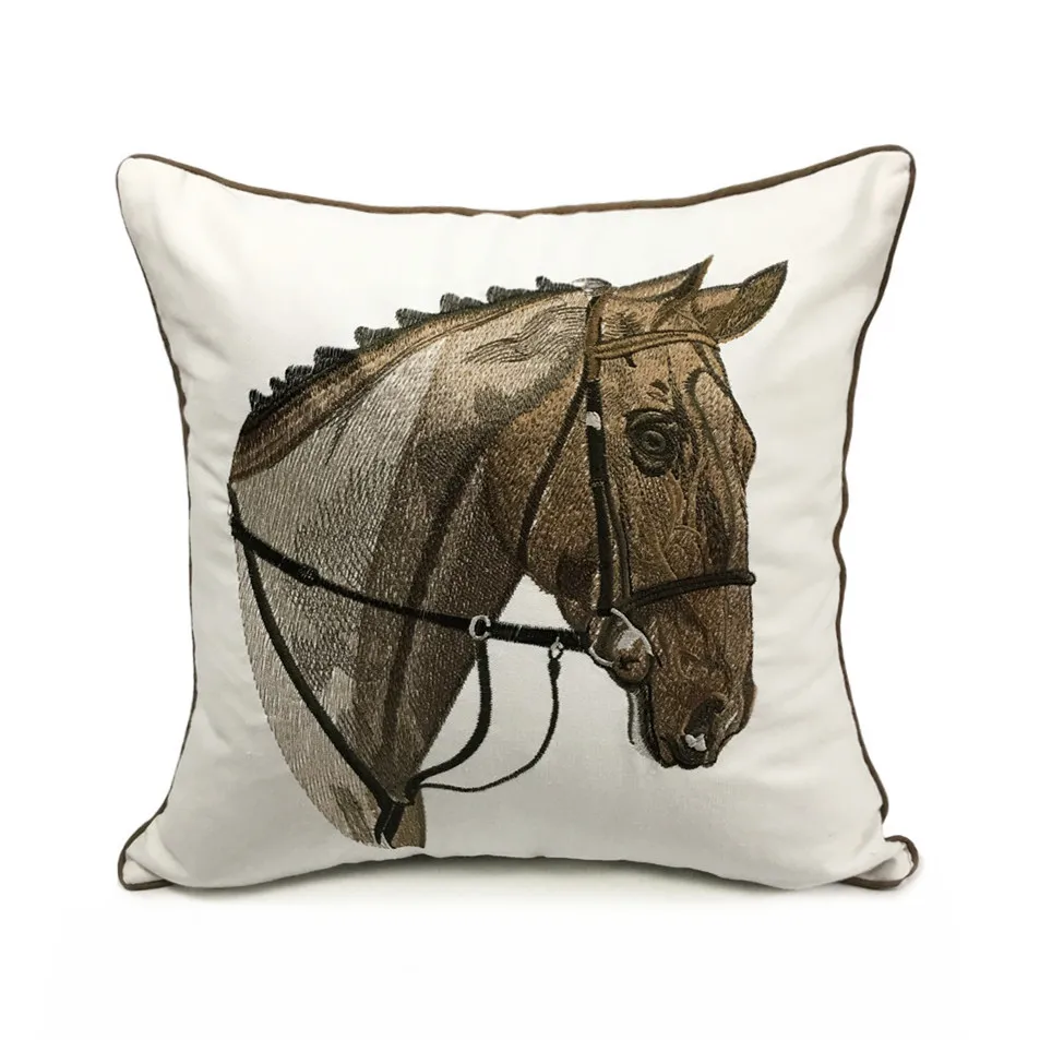 High Quality Embroidery Horse Designer Pillow Cover Sofa Cushion Cover Canvas Home Bed Decorative Case 45 x 45cm Sell by Piece
High Quality Embroidery Horse Designer Pillow Cover Sofa Cushion Cover Canvas Home Bed Decorative Case 45 x 45cm Sell by Piece