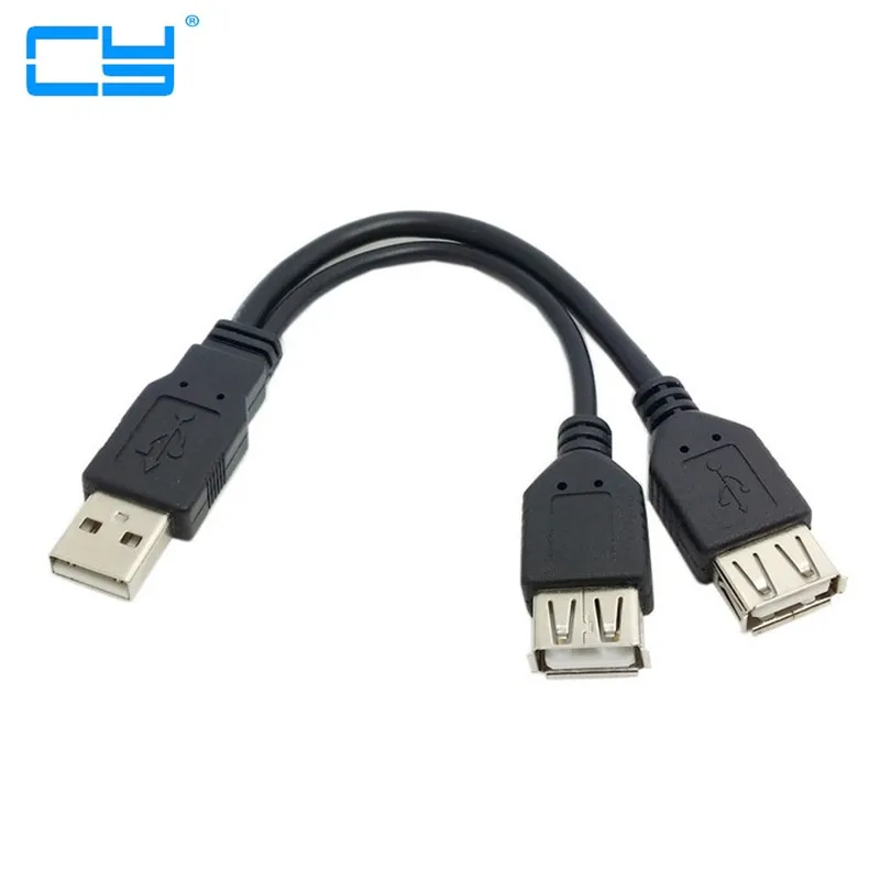 

5pcs USB 2.0 Um Macho para Dados Dual USB 2.0 A femea + Cabo de Alimentacao USB 2.0 Um Cabo de Extensao Femea 15 cm