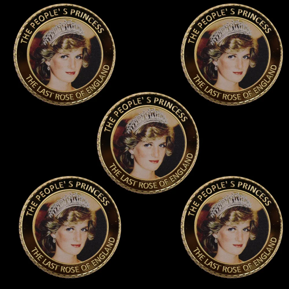 5 Pieces / Set The Last Rose of England 24k Gold Coin Collectible The Princess Diana Challenge Metal Coins Art Ornament
5 Pieces / Set The Last Rose of England 24k Gold Coin Collectible The Princess Diana Challenge Metal Coins Art Ornament