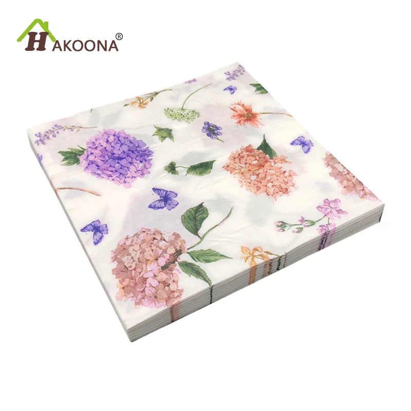 HAKOONA 3 Bags Purple Flowers Blue BUtterflies Paper Napkins Floral Decoupage Disposable Napkins Wedding Birthday Party Decor
HAKOONA 3 Bags Purple Flowers Blue BUtterflies Paper Napkins Floral Decoupage Disposable Napkins Wedding Birthday Party Decor