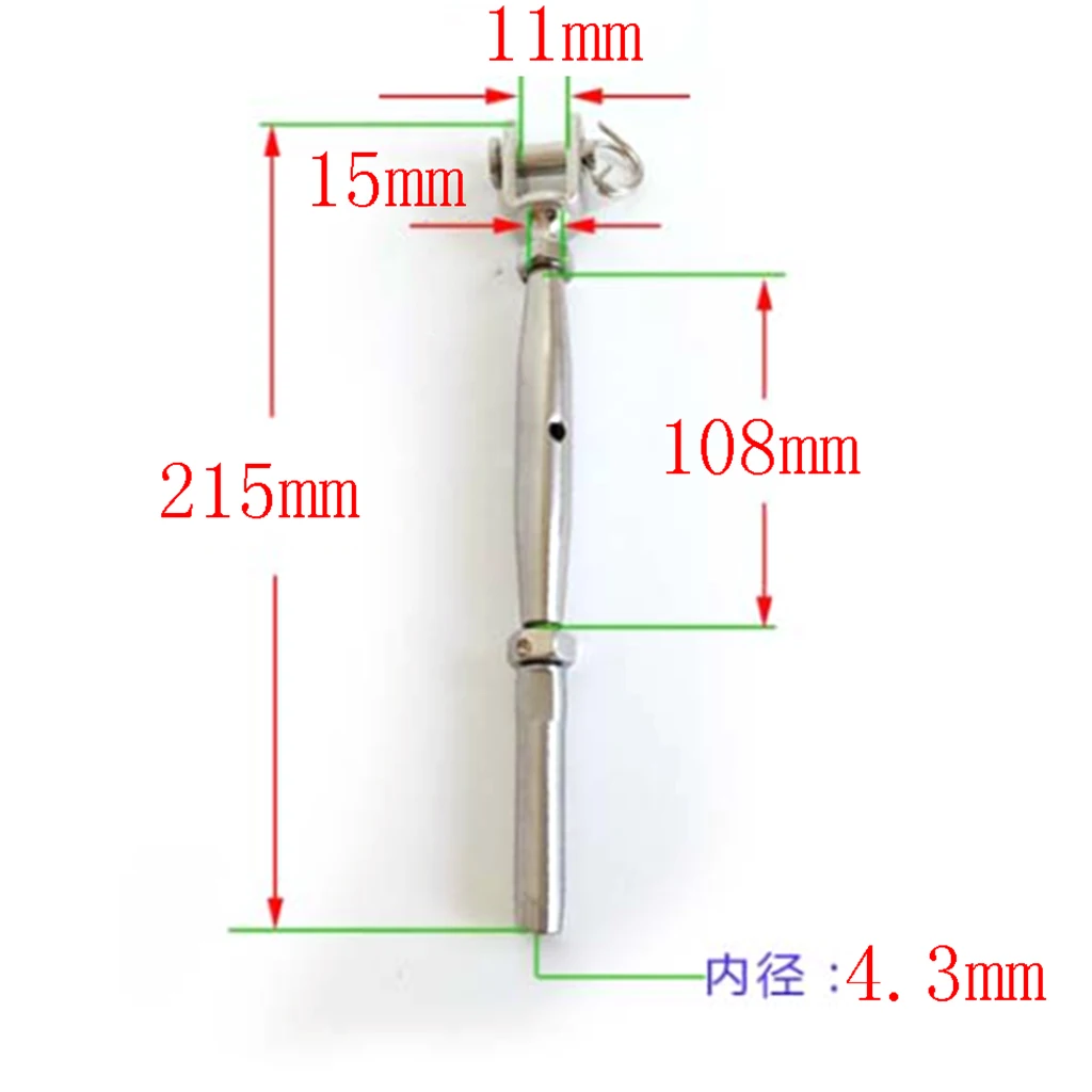 Stainless Steel 316 Turnbuckle Hand Swage Tensioner Cable Railing With Lag Screw