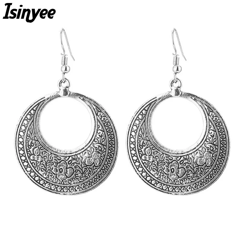 ISINYEE Fashion Antique Flower Carved Circle Hoop Earrings For Women Bijoux Bohemian Vintage Tibetan Ethnic Earring Jewelry
ISINYEE Fashion Antique Flower Carved Circle Hoop Earrings For Women Bijoux Bohemian Vintage Tibetan Ethnic Earring Jewelry