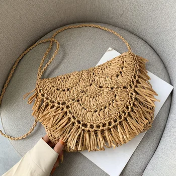 Summer Seaside Fashion Saddle Straw Womans Bags Brand Designers 2019 Crossbody Bags for Women Tassel Solid Shoulder Bags
Summer Seaside Fashion Saddle Straw Womans Bags Brand Designers 2019 Crossbody Bags for Women Tassel Solid Shoulder Bags