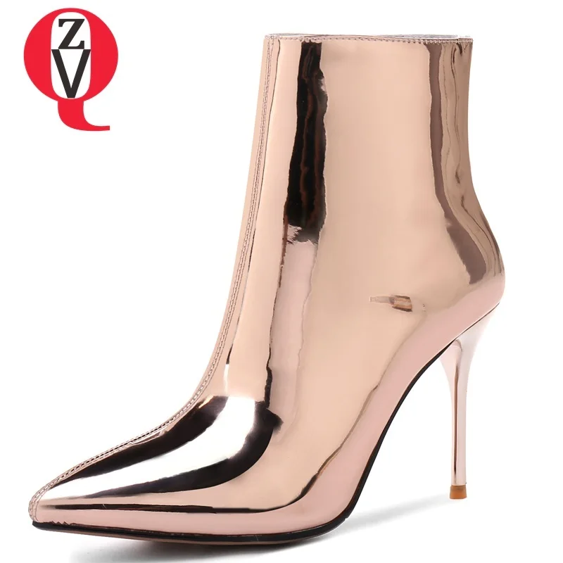 ZVQ 2018 new fashion sexy popular pointed toe women shoes super high thin heels zip elegant golden and silver party ankle boots
ZVQ 2018 new fashion sexy popular pointed toe women shoes super high thin heels zip elegant golden and silver party ankle boots
