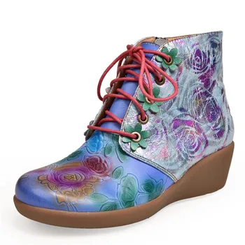 Leather Women's boots wedge heel boots invisible high heels spring and autumn pattern handmade vintage women's boots
Leather Women's boots wedge heel boots invisible high heels spring and autumn pattern handmade vintage women's boots
