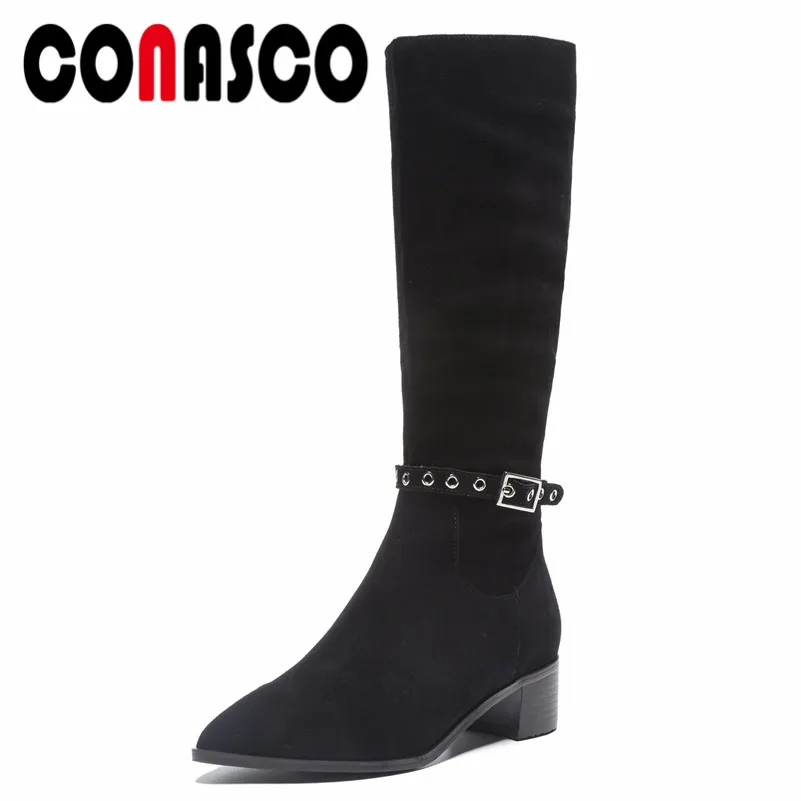CONASCO New Arrival Women Knee High Boots Rivets Autumn Winter Long Martin Shoes Woman High Punk Cow Suede Motorcycle Boots
CONASCO New Arrival Women Knee High Boots Rivets Autumn Winter Long Martin Shoes Woman High Punk Cow Suede Motorcycle Boots
