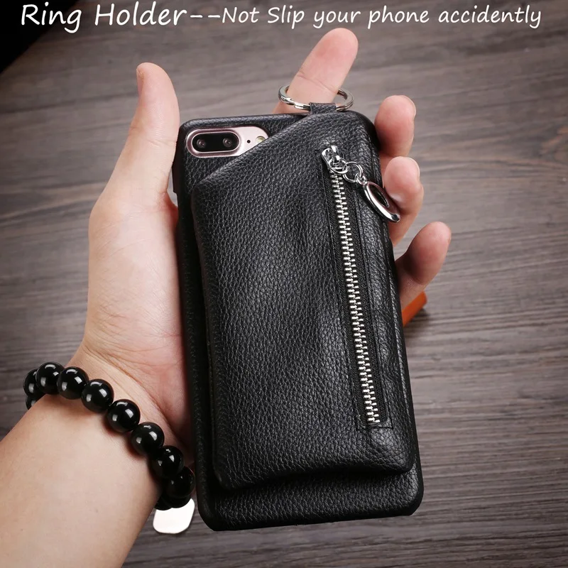 Luxury Brand Genuine Real Leather Wallet With Card and Ring Holder Back Cover for iPhone 7 7 Plus Case 360 Protect Phone bags
Luxury Brand Genuine Real Leather Wallet With Card and Ring Holder Back Cover for iPhone 7 7 Plus Case 360 Protect Phone bags