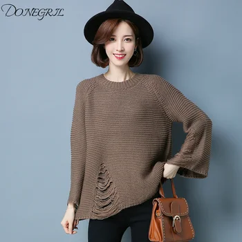 High quality 2019 autumn and winter new broken hole cashmere knitted sweater loose plus size fashion women's tops
High quality 2019 autumn and winter new broken hole cashmere knitted sweater loose plus size fashion women's tops