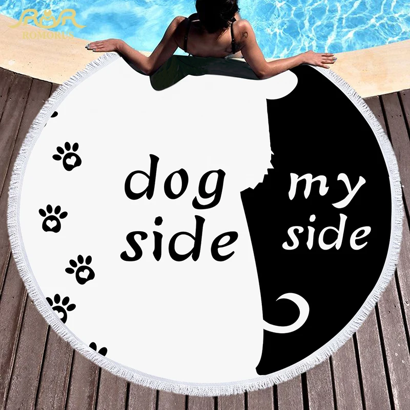 ROMORUS Soft Microfiber Round Beach Towel for Adults Dog Side and My Side Large Summer Towel Toalla 150cm Funny Pet Yoga Mat
ROMORUS Soft Microfiber Round Beach Towel for Adults Dog Side and My Side Large Summer Towel Toalla 150cm Funny Pet Yoga Mat