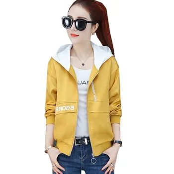 Women Jackets Coats 2019 New Fashion Hooded Short Jacket Korean Loose Spring Clothing Ladies Baseball Uniform Outerwear
Women Jackets Coats 2019 New Fashion Hooded Short Jacket Korean Loose Spring Clothing Ladies Baseball Uniform Outerwear